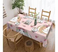Guinea Pigs And Cupcakes Print Tablecloth Stain And Wrinkle Resistant Washable Table Cloth Rectangle Table Cover For Kitchen Dining Room Party Home Decoration 140x 180 Cm