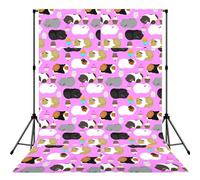 Guinea Pigs and Cupcakes Printed Photo Background, Seamless Matte Fabric for Shoots, Professional Studio Wall Banner