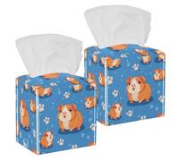 Guinea Pigs and Paw Prints Sustainable Bamboo Tissue Box Cover for Modern Home Decor