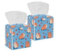 Guinea Pigs and Paw Prints Sustainable Bamboo Tissue Box Cover for Modern Home Decor