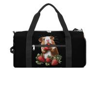 Guinea Pigs and Strawberry Travel Duffle Bag with Shoes Compartment