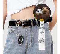 Guinea Pigs Badge Reel Retractable Badge Holder with Keychain Id Clips for Badges Lightweight Plastic Name Card Holders for Nurses Office Teacher