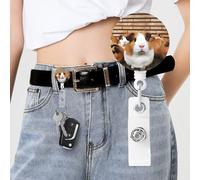 Guinea Pigs Badge Reels Retractable with Clip and Keychain Funny Cute Badge Clips Id Card Badge Holder for Office Worker Doctor Nurse