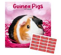 Guinea Pigs Calendar 2026 | Square Wall Calendar | 16 Month | With Free Organisational Stickers