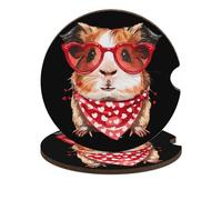 Guinea Pigs Car Coasters Wooden Drink Coasters Cup Holder Cup Mat Auto Interior Accessories 2PCS