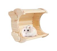 Guinea pigs Cottage - Charming Chinchilla Home, Wooden Hamster Den | 16x14x16cm Moon-Shaped Chinchilla Shelter, Hamster Haven, Bunny Hut for Small Pets like Hamsters, Chinchillas, and Hedgehogs