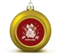 Guinea Pigs Cute Pets Christmas Balls Hanging Baubles Decorations for Xmas Tree Party Gift Golden-style 1PCS