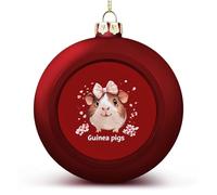 Guinea Pigs Cute Pets Christmas Balls Hanging Baubles Decorations for Xmas Tree Party Gift Red-style 2PCS