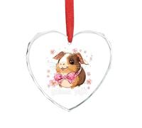 Guinea Pigs Cute Pets Christmas Ornament Crystal Glass Heart Pendants for Christmas Tree Party