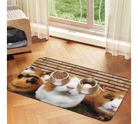 Guinea Pigs Dog Food Mats for Floors, 12x18 Inch Non-Slip Super Absorbent Pet Food Mat, Dishwasher Dog Mat for Food and Water, Cute Rubber Quick Dry Pet Feeding Mat for Dogs Puppy Cats