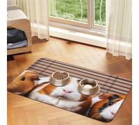 Guinea Pigs Dog Food Mats for Floors, 12x18 Inch Non-Slip Super Absorbent Pet Food Mat, Dishwasher Dog Mat for Food and Water, Cute Rubber Quick Dry Pet Feeding Mat for Dogs Puppy Cats