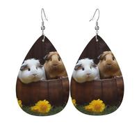 guinea pigs Earrings for Women Teardrop Leather Earring Double Sided Drop Dangle Earrings Lightweight Women's Ear Accessories Jewelry Fashion Birthday Gift
