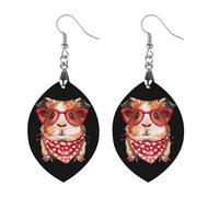 Guinea Pigs Earrings for Women Wooden Earrings Pendant Apricot Shaped Drop Earrings Jewelry