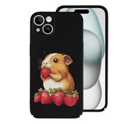Guinea Pigs Eating Strawberry Printed Phone Case Slim Hard Cellphone Protective Cover Unisex Compatible with iPhone 15/15 Plus/15 Pro/15 Pro Max