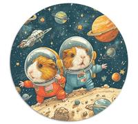 Guinea Pigs Explore Space Jigsaw Puzzles for Adults Gifts 1000 Pieces Educational Games Home Decoration Brainteasing Cute Animal Jigsaw Puzzle for Adults 1000pcs (67.5x67.5cm)