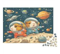 Guinea Pigs Explore Space Jigsaw Puzzles Puzzles for Adults Kids. 1000 Pieces Impossible Challenge Toy Educational Game Home Decoration for Adults& Kids Age 14 Years Up 1000pcs (75x50cm)