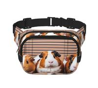 Guinea Pigs Fanny Pack For Women Waterproof Adjustable Belt Bags Waist Pack Fashion Casual Crossbody Bags Bum Bag For Running Workout Hiking Traveling, Black, One Size