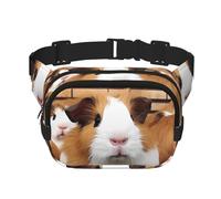 Guinea Pigs Fanny Pack For Women Waterproof Adjustable Belt Bags Waist Pack Fashion Casual Crossbody Bags Bum Bag For Running Workout Hiking Traveling, Black, One Size
