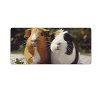 Guinea Pigs Funny Desk Mat with Stitched Edges, Rubber Mouse Mat for Keyboard Mats Non-Slip Waterproof Desk Pad Office Supplies Large Gaming Mouse Pad for Home Work