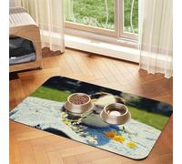 Guinea Pigs Funny Patterned Pet Feeding Mat with Water-Absorbing PU Top & Rubber Base - Anti-Slip Dog Cat Food Mat for Cats, Dogs & Pets, 40x60cm