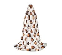Guinea Pigs Hooded Cape For Teenagers, Unisex Cloak Robe Hooded Halloween Costume Satin Witches Vampire Cloak Fancy Dress Up Children