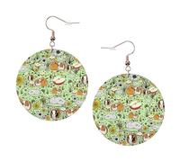 Guinea Pigs Leather Round Earrings Color Valentine'S Day Festival Activities Fashion Women'S