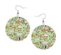 Guinea Pigs Leather Round Earrings Color Valentine'S Day Festival Activities Fashion Women'S