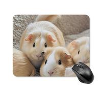 Guinea Pigs Mouse Pad, Thick Rubber Non-Slip Mousepad, Stitched Edges Waterproof Square Mouse Mat with Cute Pattern for Gaming Work Computer Office 9.4"x7.9"