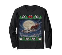 Guinea Pigs on Santa's Sleigh Ugly Christmas Long Sleeve T-Shirt