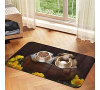 Guinea Pigs Pet Feeding Mat Absorbent Pu Leather Dog Cat Food Mats Contain Spills Protects Floors, Anti-Slip Rubber Backing Dog Bowl Mats Easy Clean Pet Placemats 40x60cm