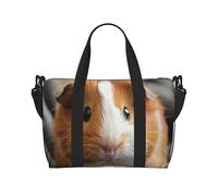Guinea Pigs Print oblique across Hand Travel Bag Polyester Women Men Overnight Duffel Carry-on Tote Bag, Black, One Size, Black, One Size