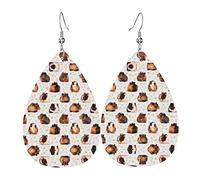 Guinea Pigs Pvc Artificial Leather Dangle Earrings, Hook Is 925 Silver Plated Material