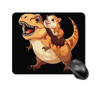 Guinea Pigs Riding Dinosaur Mouse Pad Portable Mousepad Square Computer Mouse Mat with Non-Slip Rubber Base 25 * 30cm
