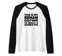 Guinea Pigs This is My Human Costume I'm Really A Guinea Pig Raglan Baseball Tee