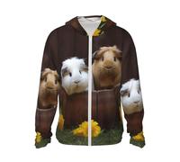 Guinea Pigs Unisex Sun Protection Hoodie UPF 50+ Long Sleeve Sun Shirt Lightweight Hoodie Jacket, Black, XX-Large-4X-Large