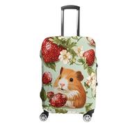 Guinea Pigs with Summer Strawberries Personalized Luggage Case Cover Protective Suitcase Covers Washable Bag Protector for Travel M