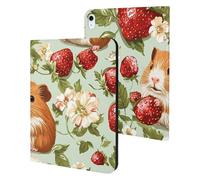Guinea Pigs with Summer Strawberries Slim Tablet Cases Compatible with iPad Series Without Pencil Holder Protective Cover Compatible with ipad Air5/air4 (10.9in) /ipad Pro 2018(11in)