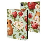 Guinea Pigs with Summer Strawberries Slim Tablet Cases Compatible with iPad Series Without Pencil Holder Protective Cover Compatible with IPAD Pro 20/21/22(11in)