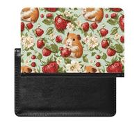 Guinea Pigs with Summer Strawberries Travel Passport Covers Unisex Wallet Holder Slim RFID Blocking Card Case Protector Essentials