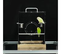 GuineaLoft™ Acrylic-Front Bird Cage (Model-E3) - Small Bird Cage 1x1x1.33 ft, Crystal-Clear Front View, Spacious Modern Design - Visit the GuineaLoft Store to See More