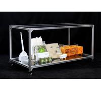 GuineaLoft™ Pet Cage Table - A 5x2.5x2.5 ft Large Table With Shelf & Rollers, Specially Designed For Placing Pet Cages & Accessories, Lightweight & Easy To Move - Visit The GuineaLoft Store For More