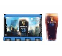 Guinness 0.0 Alcohol Free | Gift Set Bundle | 8 x 440 Cans | Official Branded Guinness 0.0 Pint Glass | Zero Alcohol