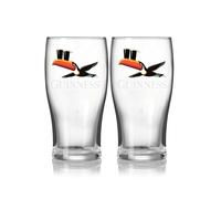Guinness 20oz Tulip Glass Turtle Balancing a Pint - 2 Pack | Official Merchandise Classic Design - Irish Pub Barware