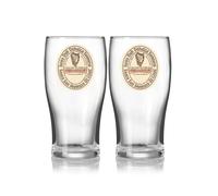 Guinness 20oz Tulip Pint Glass Set of 2 - Official Vintage Label Design | Authentic Irish Pub Barware | Collectible Beer Glassware Gift