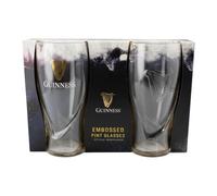 Guinness 2pc Embossed Pint Glass Set in Clear
