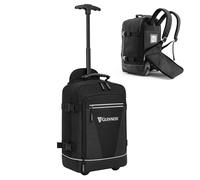 Guinness 3-in-1 Cabin Backpack with Wheels 40x25x20cm - Ryanair Underseat Travel Bag | Wheeled Backpack & Trolley Holdall | Flight Approved for easyJet, Jet2 & Wizz Air | Guinness Branded Luggage