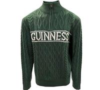 Guinness Aran Style 1/4 Zip Green Cable Knit Jumper (UK, Alpha, XL, Regular, Regular)