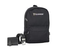 Guinness Backpack, Wallet & Belt Set - Official 3 Piece Gift Bundle for Men | Genuine Leather Belt & RFID Wallet + 15” Laptop Backpack | Premium Guinness Merchandise for Work, Travel & Everyday Use