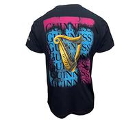 Guinness Black Emboridered T-Shirt with Gold Harp Back Design (as8, Alpha, x_l, Regular, Regular)