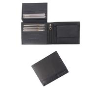 Guinness® Black Leather Wallet with Coin Pocket & ID Window - RFID Blocking, Zipped Pocket, 8 Card Slots, Men’s Bi-Fold Wallet, Genuine Leather - Official Merchandise